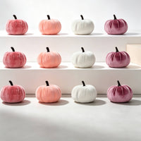 12 Pieces Decorative Velvet Pumpkin Velvet Pumpkins Resistant Soft-Textured Pumpkins for Tabletop