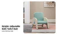 Rounded Corners Height-Adjustable Toddler Chair Cushiexclusived Seat Kids Armchair Non-Slip Feet children's Furniture Ergonomic Design for Toddlers, Preschoolers, Infants, Reading Corner, Kindergarten, Classroom, Playroom