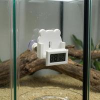 Suction Cup Mount Temperature Hygrometer Gauge LCD Display Temperature Humidity Meter Twin Reading Bear Thermometer for Herpetological Owners