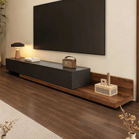 Retractable TV Cabinet Modern Low-Profile TV Console Minimalist Television Console for Living Room, Small Apartments, Home Theater