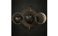 Sacred Heart-Shaped Wall Plaque Gothic Ex Devotional Heart Resin materialVoto Plaque for Goths, Art Collectors, Living Room, Bedroom, Entryway
