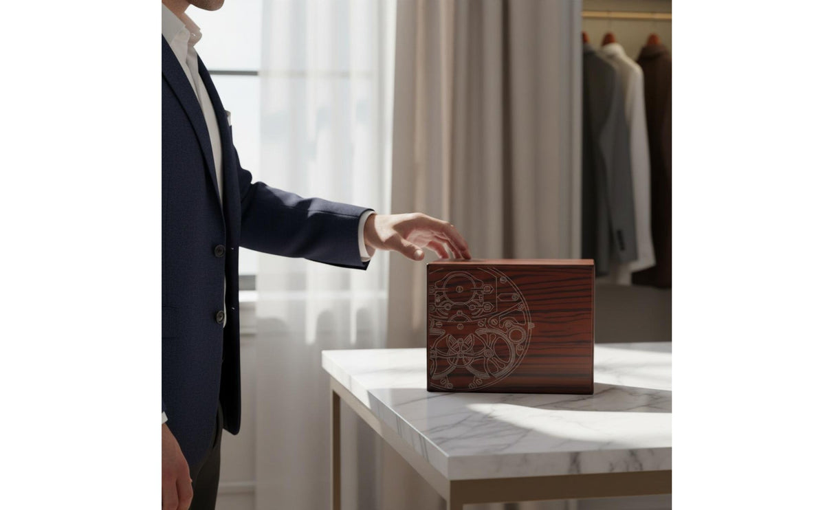 Wooden Watch Storage Box Sturdy Wood Varnish Finish Watch Holder Matte Finish Jewelry Case Luxury Design High-End Gift for Men