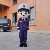 交警小熊警察宣传道具服成人行走交通安全公安民警卡通人偶玩偶服 均码 骑行男款熊