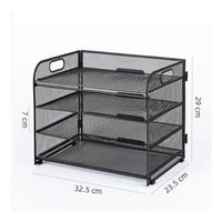 Mesh Letter Tray with Four Tiers Foldable Desktop File Organizer A4 Document Holder Sturdy Paper Sorter Clutterunobstructed