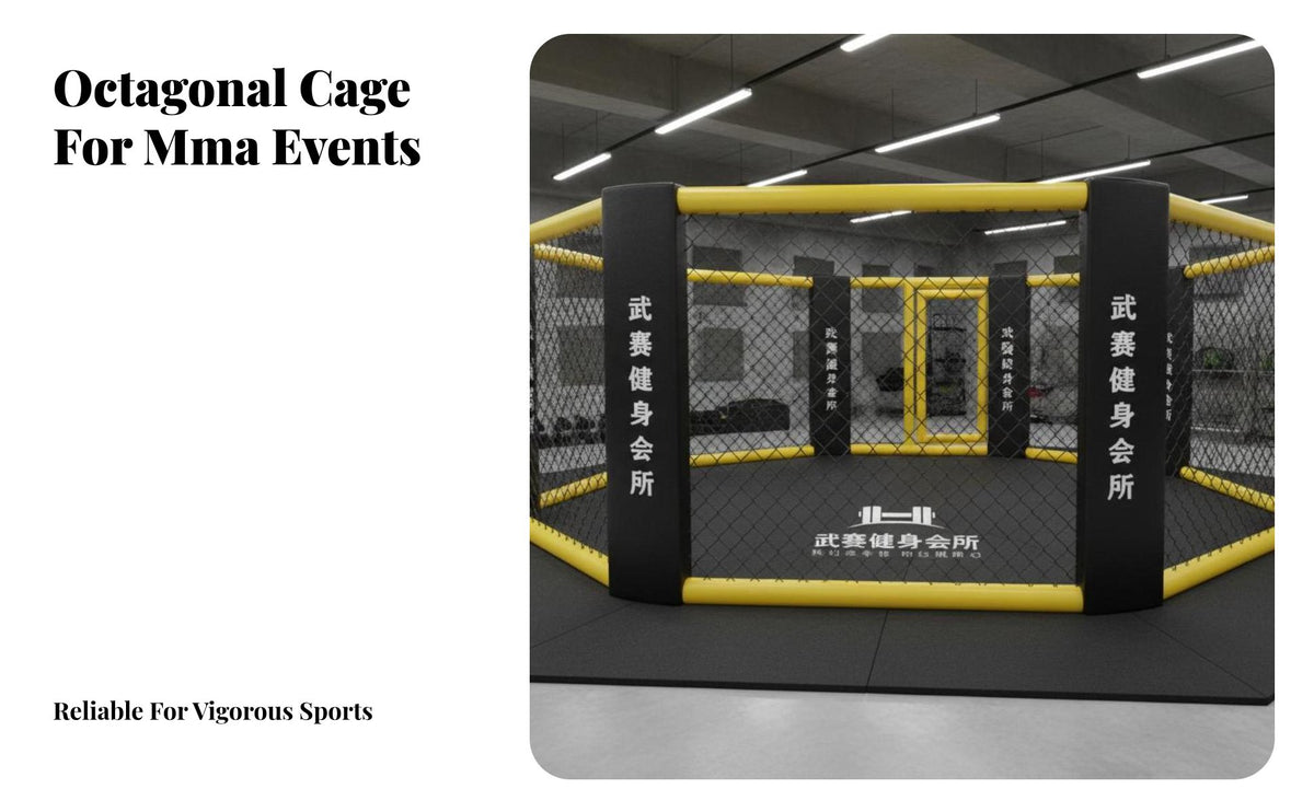 MMA Eight-Sided Cage Padded Features Competition Stage High-Quality Metal Frame Dynamic Kickboxing Arena for Fighters, Gyms, Fighting Associations