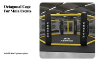 MMA Eight-Sided Cage Padded Features Competition Stage High-Quality Metal Frame Dynamic Kickboxing Arena for Fighters, Gyms, Fighting Associations