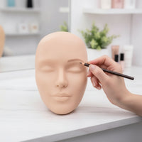 Realistic Silicone Practice Face 3D Makeup Mannequin Face Reusable Makeup Practice Board Easy to Clean for Beauty Students, Lash Technicians, Eyebrow Training