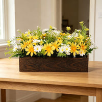 Wooden Blossom Table Decor Wood Grain Artificial Blossom Arrangement Realistic Look Home Decoration
