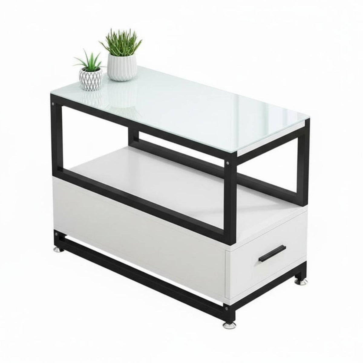 Modern Minimalist Design Sofa Side Cabinet with Drawer Multi-Functional End Table Spacious Storage Living Room Furnishing Sturdy Construction for Apartment Dwellers, Homeowners, Interior Designers, Small Areas, Bedroom, Home Office, Study