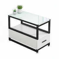 Modern Minimalist Design Sofa Side Cabinet with Drawer Multi-Functional End Table Spacious Storage Living Room Furnishing Sturdy Construction for Apartment Dwellers, Homeowners, Interior Designers, Small Areas, Bedroom, Home Office, Study