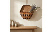 Hexagonal Wall Basket Openwork Wooden Wall Basket Decorative Storage Home Decor