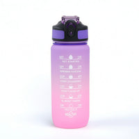 Time Marker Water Bottle Motivational Water Bottle with Flip-Top Lid Container Gradient Portable for Athletes, Gym, Travel
