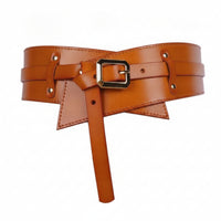 Genuine Leather Belt with Removable Strap Cowhide Waist Cincher Comfortable Wide Belt Soft for Sweaters