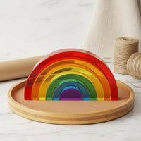 High Clarity Acrylic Stacking Blocks Child-Led Rainbow Stacking Toy Gift Idea for Preschool, Playroom, Classroom