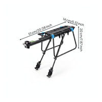 Aluminum Alloy Bike Rack with Quick-Release Clamps Lightweight Rear Rack with Support Arms Sturdy Long-Lasting for Commuters, Cyclists, Commuting, Touring