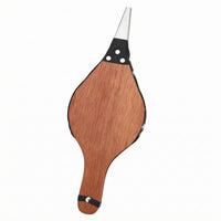 Pointed Metal Nozzle Manual Fire Blower Natural Wood Grain Fireplace Bellows Black Trim Wooden Fire Blower Handheld