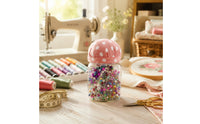 Pearlized Heads Sewing Pins with Pincushion Jar Multi-Colored Colorful Ball Head Straight Pins Easy to See for Seamstresses, Quilters, Crafters, Dressmaking, Crafting