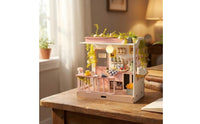DIY Miniature House Kit Pink Themed Miniature Dollhouse Kit Cozy Model for Hobbyists