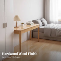 Space-Saving Narrow Wooden Desk full Wood Study Table Multi-Purpose Household Furniture Minimalist Design for Apartment Dwellers, Home Office Workers, Professionals, Small Spaces, Bedroom