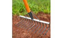 Steel Rake Head Tubular Socket Curved Tine Rake Head Reinforced Construction