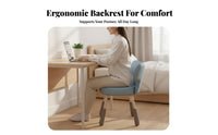 Space-Saving Armless rotating Chair Padded pad Armless Upholstered Caster Chair Ergonomic spinerest Rolling Seat Support for Students, Women, Adults, Dormitory, Study Room, Small Spaces, Vanity Table