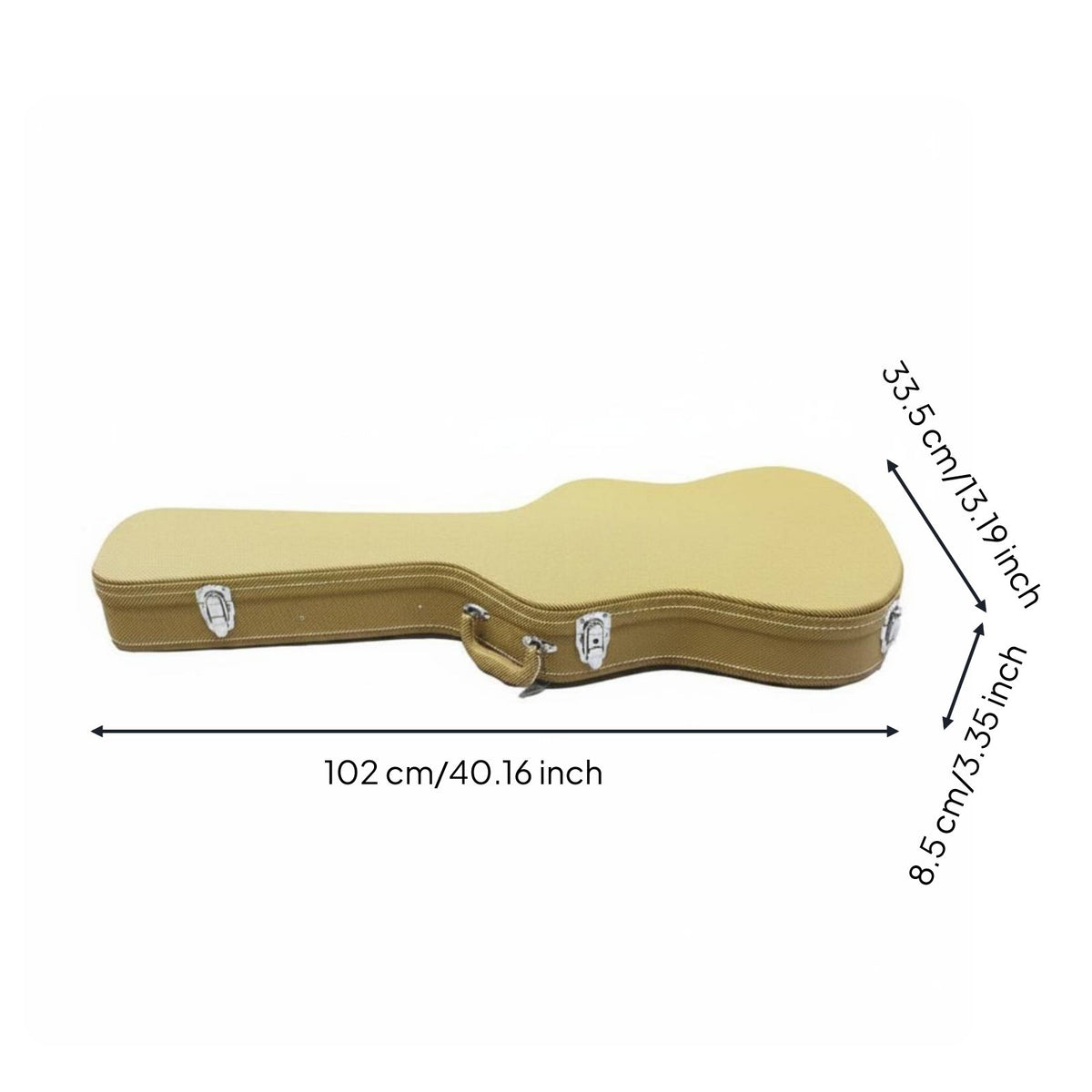 Wooden Electric Guitar Case Heavy Duty   Guitar Case Lockable Latches Instrument Storage for Transport, Travel