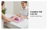 Manicure Hand Rest Set Soft & Comfortable Nail Armrest Pillow and Mat Easy to Clean Manicure Hand Rest for Manicurists, Beauty School, Spas, Travel