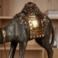 Camel Figurine on Base Bronze-Finish Camel Figurine Resin Decor for Home Stylists, Art Collectors, Living Room, Entryway, Bookshelf
