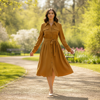 Women's Floral Tie-Neck Spring Fashion Dress