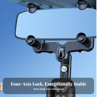 Anti-Vibration Rearview Mirror Phone Holder Wide Compatibility Car Mirror Phone Mount Easy Installation for Ride-Share Drivers