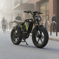 Retro Wide Tire Electric Cycle Anti-Slip Tires Old-School Electric Bike Shock Absorption Small Electric Cycle for Adults