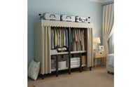 Easy Assembly Foldable Wardrobe Space-Saving Design Collapsible Storage Wardrobe Sturdy and Stable Installation-No-Assembly Clothes Rack Heavy-Duty Frame for Renters, Students, Rental Room, Temporary Housing
