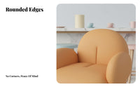 Modern Minimalist Design Single-Seat Armchair and Coffee Table Set Soft Upholstery Puffy Sofa and Table Combo High-Density Foam Cafe Seating Comfortable Design for Interior Designers, Business Owners, Clients, Dessert Shop, Reception Area, Boutique, Lobby