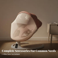 Adjustable Recline Electric Baby Swing Quiet Operation Electric Baby Bouncer Portable Design Infant Soother Built-in Music for Newborns, Infants, Parents, Bedroom, Living Room, Home