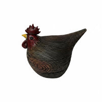 Resin Chicken Figurine Planter Carved Chicken Figurine -Shaped Planter Decorative Garden Decor