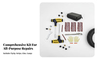Portable Tire Plug Tool Kit Universal Tire Plug and Repair Kit Easy to Use Puncture Repair Set Long-Lasting for Motorcyclists, Away from Paved Surfaces-Highway Enthusiasts, Roadside Emergency, Travel, Garage, Workshop