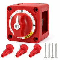 Manual Rotary Battery Disconnect Switch Parasitic Drain Protection Battery Disconnect Switch Surface-Mount Compact for Vehicles