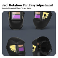 Long-Lasting Auto Darkening Metalworking Helmet Heat Resistant Solar Powered Metalworking Mask Crystal Clear View for Beginners