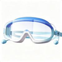 Clear Lens Swimming Goggles with Earplugs Soft Nose Bridge Swim Goggles with Earplugs Anti-Fog Eyewear Protective for Swimmers