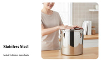 Leakproof Stainless Steel Sealed Container Rust Resistant Stainless Steel Food Canister Long-Lasting Construction for Pantry, Restaurant