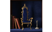 1:8 Scale Miniature Throne Chair High-Back Dollhouse Furniture Scrollwork