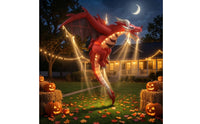 Inflatable Dragon with LED Glowing Inflatable Dragon with Lights Outdoor Halloween Decoration for Yard
