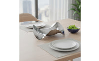 Stainless Steel Wave-Shaped Serving Tray Sculptural Fruit Tray Mirrored Dish Shallow for Hosts