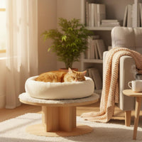 Round Feline Climbing Structure Pad Versatile Feline Climbing Structure Climbing Structure Cushion Versatile Round Faux Pet Cushion