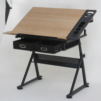 Drafting Table with Stool Tilting Drawing Desk with Stool Slanted for Architects