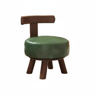 Stable Load-Bearing Upholstered Swivel Stool Modern Design Cylindrical Backrest Stool Sturdy Frame Home Furniture for Children, Adults, Women, Living Room, Entryway, Bedroom, Beauty Salon