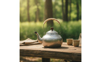 Teapot with Rope Wrapped Handle Food Grade Stainless Steel Teapot Large Capacity Cookware for Camping