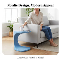 Nordic Design S-Shaped End Table Creative silhouettesShaped Accent Table Space-Saving Nightstand Minimalist design for Apartment Dwellers, Interior Designers, Homeowners, Living Room, Small Spaces, Bedroom, Entryway