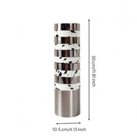 Flower Vase Silver-Toned Metal Vase Sculptural Floral Vessel for Office