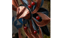 Kinetic Metal Pinwheel with Gem Accents Outdoor Wind Rotor with Stake Yard Metal Wind Rotor Lawn for Homeowners